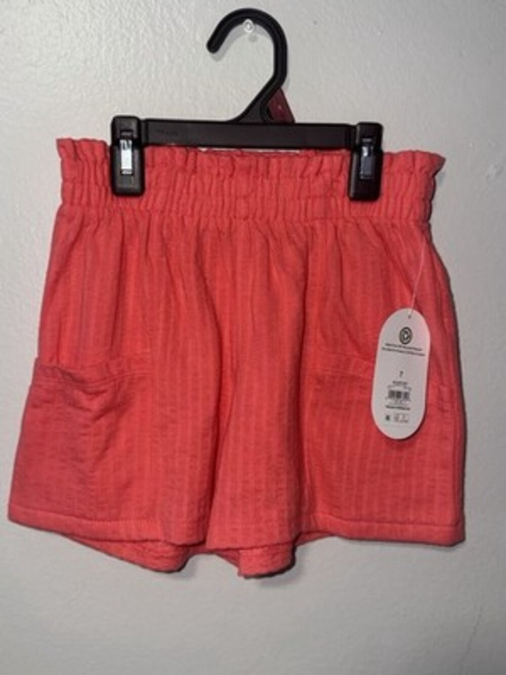 Girls' Pink Elastic-Waist Terry Shorts